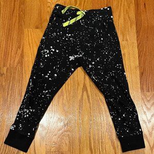 Crewcut Boy's Sweatpants - Black with faux bleach stains (Size 6)